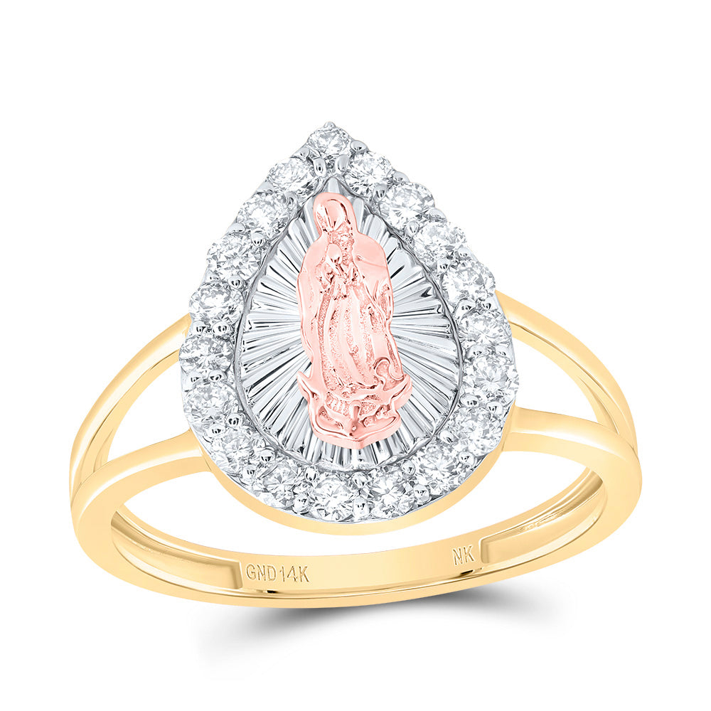 1/2CTW-DIA NK FASHION VIRGIN MOTHER MARY PEAR LADIES RING
