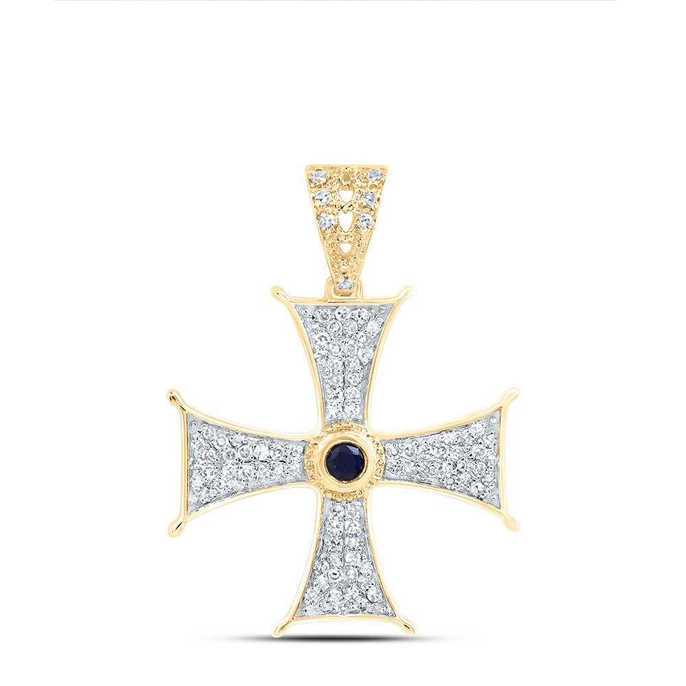 1/5CTW-DIA NK 2.2MM RD-BS, NAT GEM CROSS PENDANT
