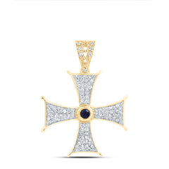 1/5CTW-DIA NK 2.2MM RD-BS, NAT GEM CROSS PENDANT