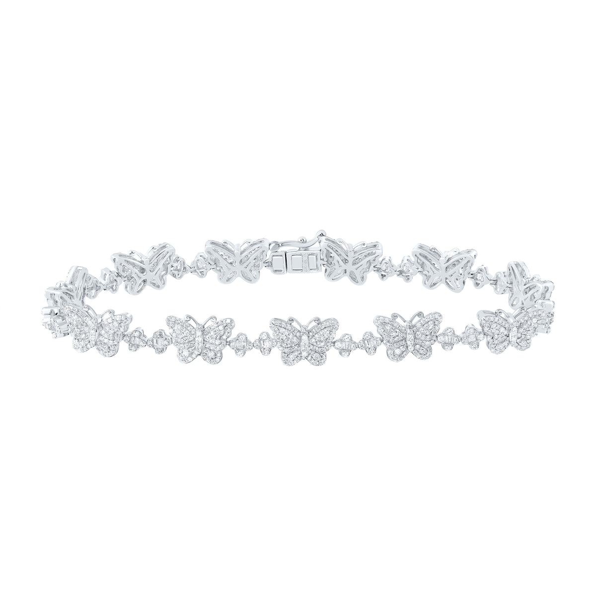 2CTW-DIA NK CLOVER BUTTERFLY LADIES BRACELET (7 INCH)