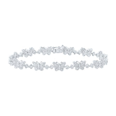 2CTW-DIA NK CLOVER BUTTERFLY LADIES BRACELET (7 INCH)