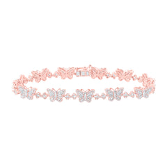 2CTW-DIA NK CLOVER BUTTERFLY LADIES BRACELET (7 INCH)