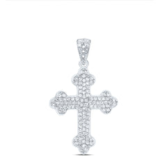 1/4CTW-DIA NK FASHION CROSS PENDANT