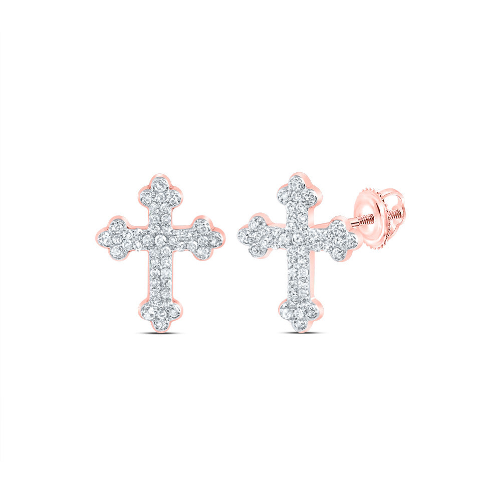1/5CTW-DIA NK FASHION CROSS EARRING