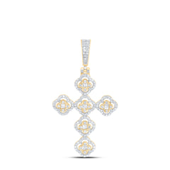 3/4CTW-DIA NK FASHION CLOVER CROSS PENDANT