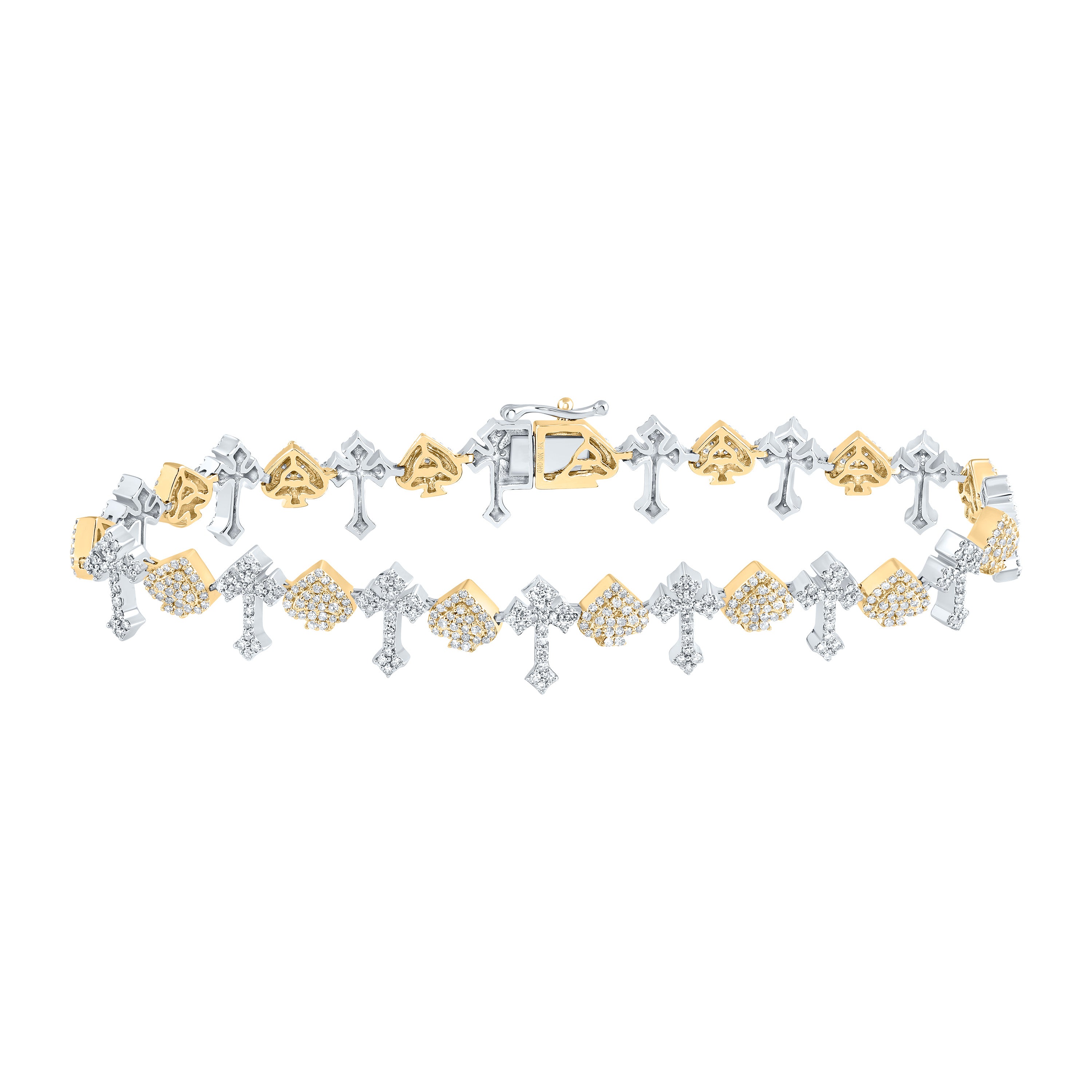 2 5/8CTW-DIA NK CROSS MENS BRACELET (8 INCH)