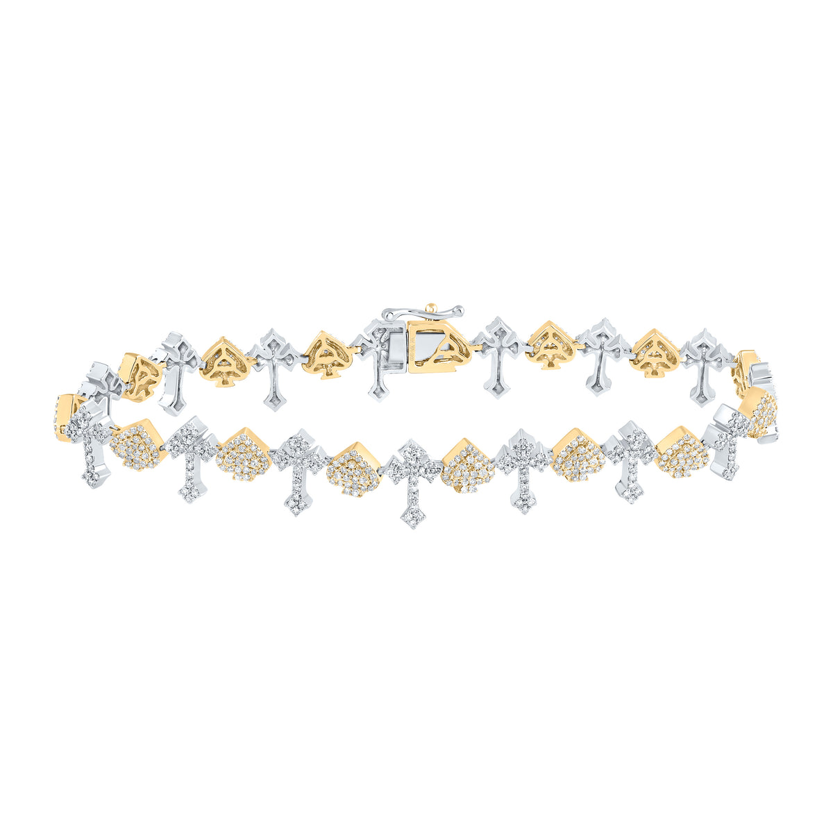 2 5/8CTW-DIA NK CROSS MENS BRACELET (8 INCH)