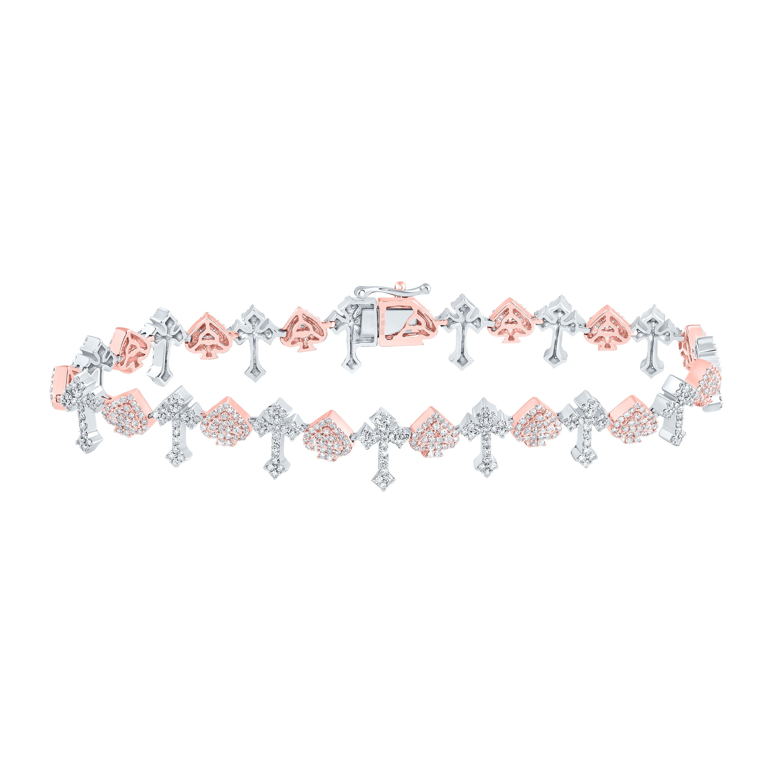 2 5/8CTW-DIA NK CROSS MENS BRACELET (8 INCH)