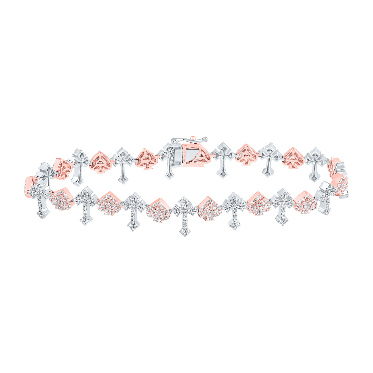 2 5/8CTW-DIA NK CROSS MENS BRACELET (8 INCH)
