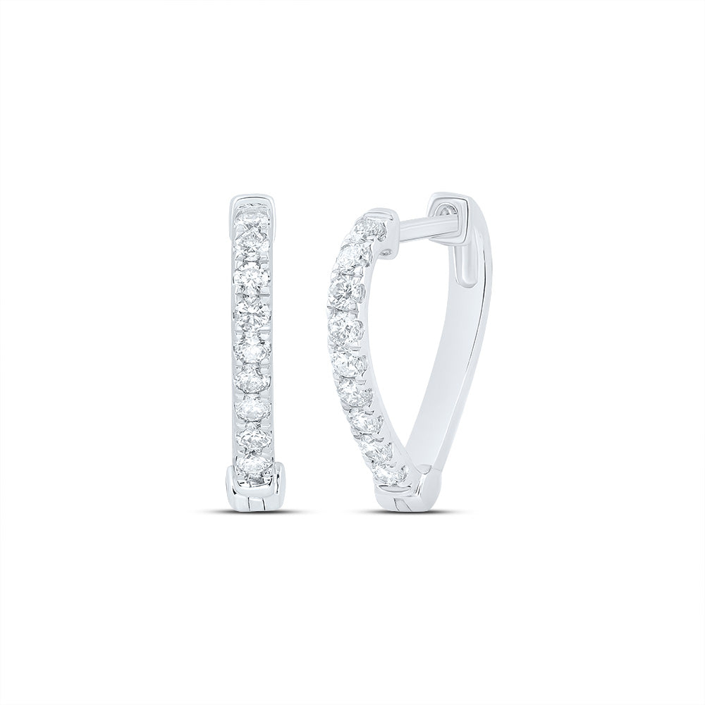 1/4CTW-DIA CN FASHION HEART HOOPS EARRING