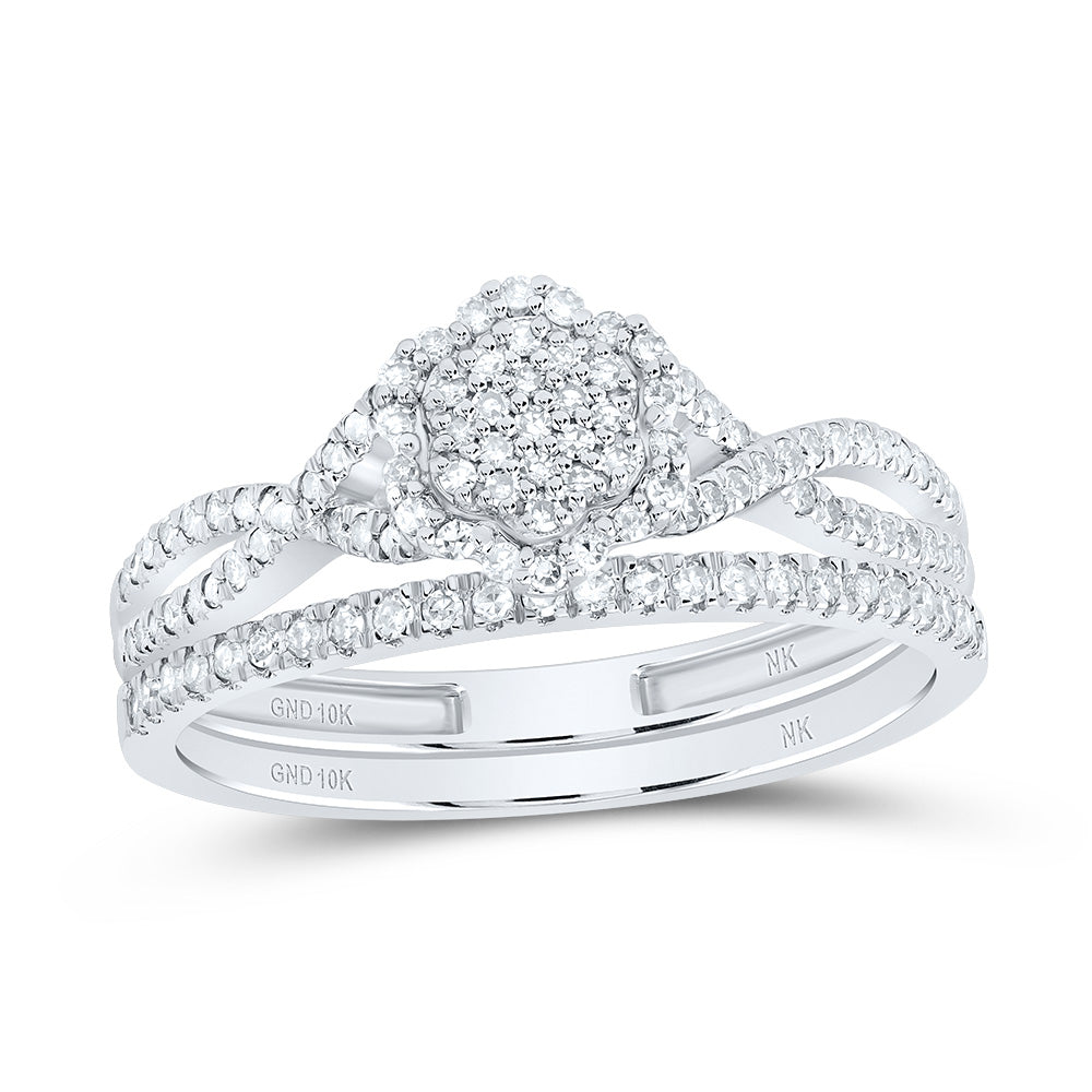 1/3CTW-DIA NK FASHION FLOWER BRIDAL SET