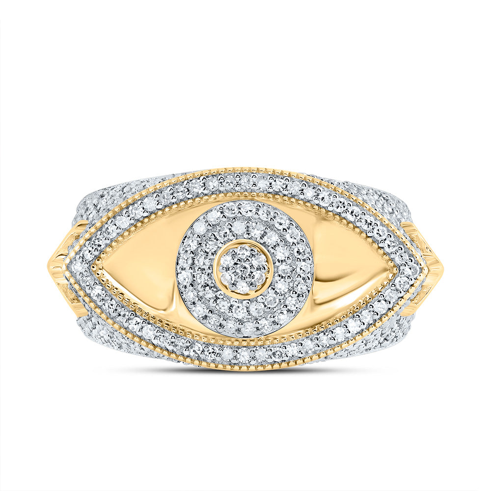 7/8CTW-DIA NK FASHION EVIL EYE MEN'S RING