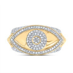 7/8CTW-DIA NK FASHION EVIL EYE MEN'S RING