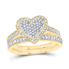 3/8CTW-DIA NK FASHION HEART BRIDAL SET