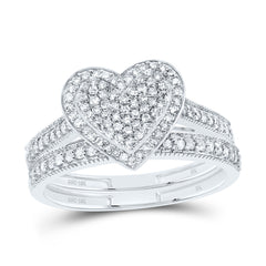 3/8CTW-DIA NK FASHION HEART BRIDAL SET