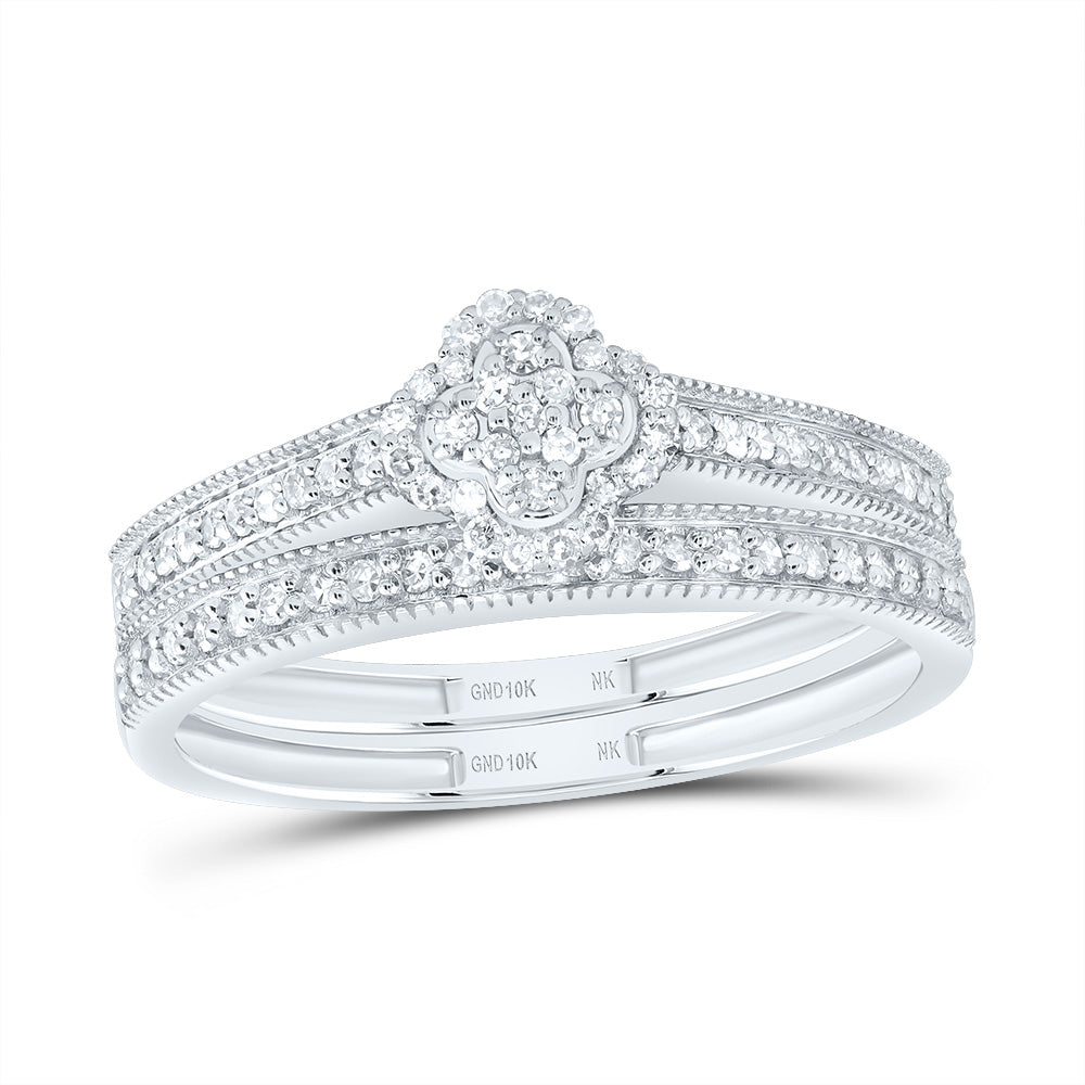 1/4CTW-DIA NK FASHION CLOVER BRIDAL SET