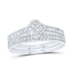 1/4CTW-DIA NK FASHION CLOVER BRIDAL SET