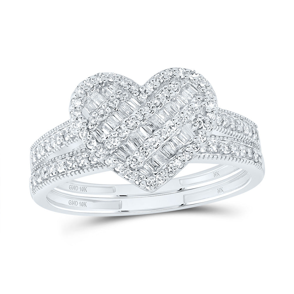 1/2CTW-DIA NK FASHION HEART BRIDAL SET