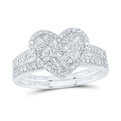 1/2CTW-DIA NK FASHION HEART BRIDAL SET