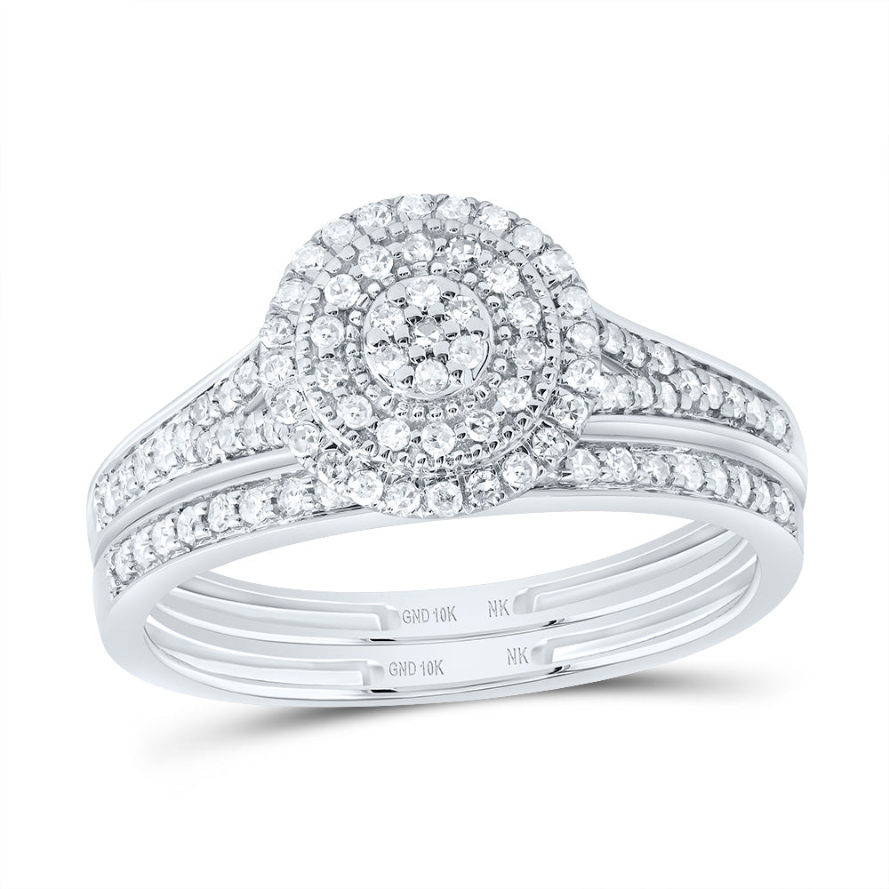 3/8CTW-DIA NK ROUND DOUBLE HALO BRIDAL SET