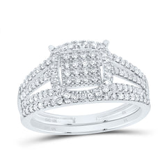 3/8CTW-DIA NK FASHION CUSHION BRIDAL SET