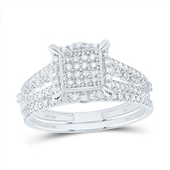 3/8CTW-DIA NK FASHION SQUARE BRIDAL SET