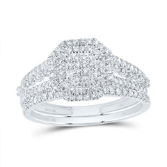1/2CTW-DIA NK OCTAGON DOUBLE HALO BRIDAL SET