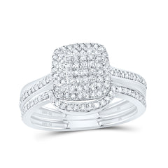 3/8CTW-DIA NK FASHION CUSHION BRIDAL SET