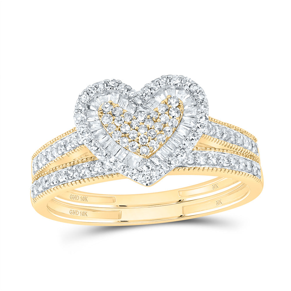 1/2CTW-DIA NK FASHION HEART BRIDAL SET