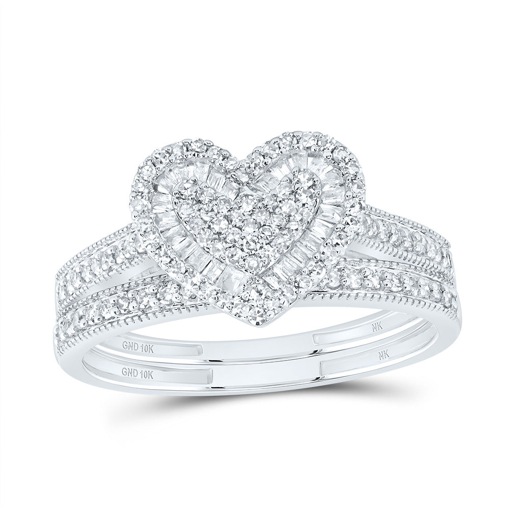 1/2CTW-DIA NK FASHION HEART BRIDAL SET