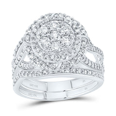 1 1/5TW-DIA NK FASHION FLOWER BRIDAL SET