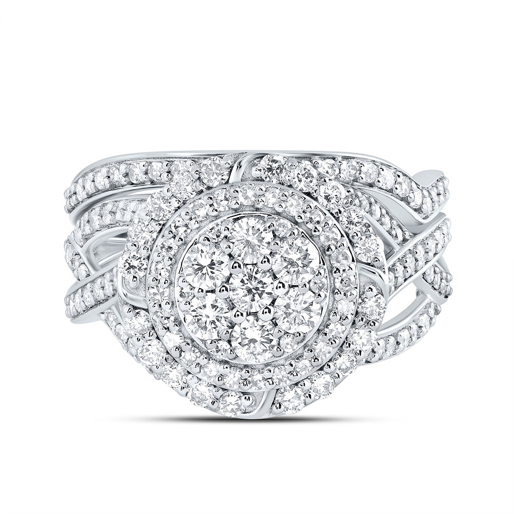1 1/5TW-DIA NK FASHION FLOWER BRIDAL SET