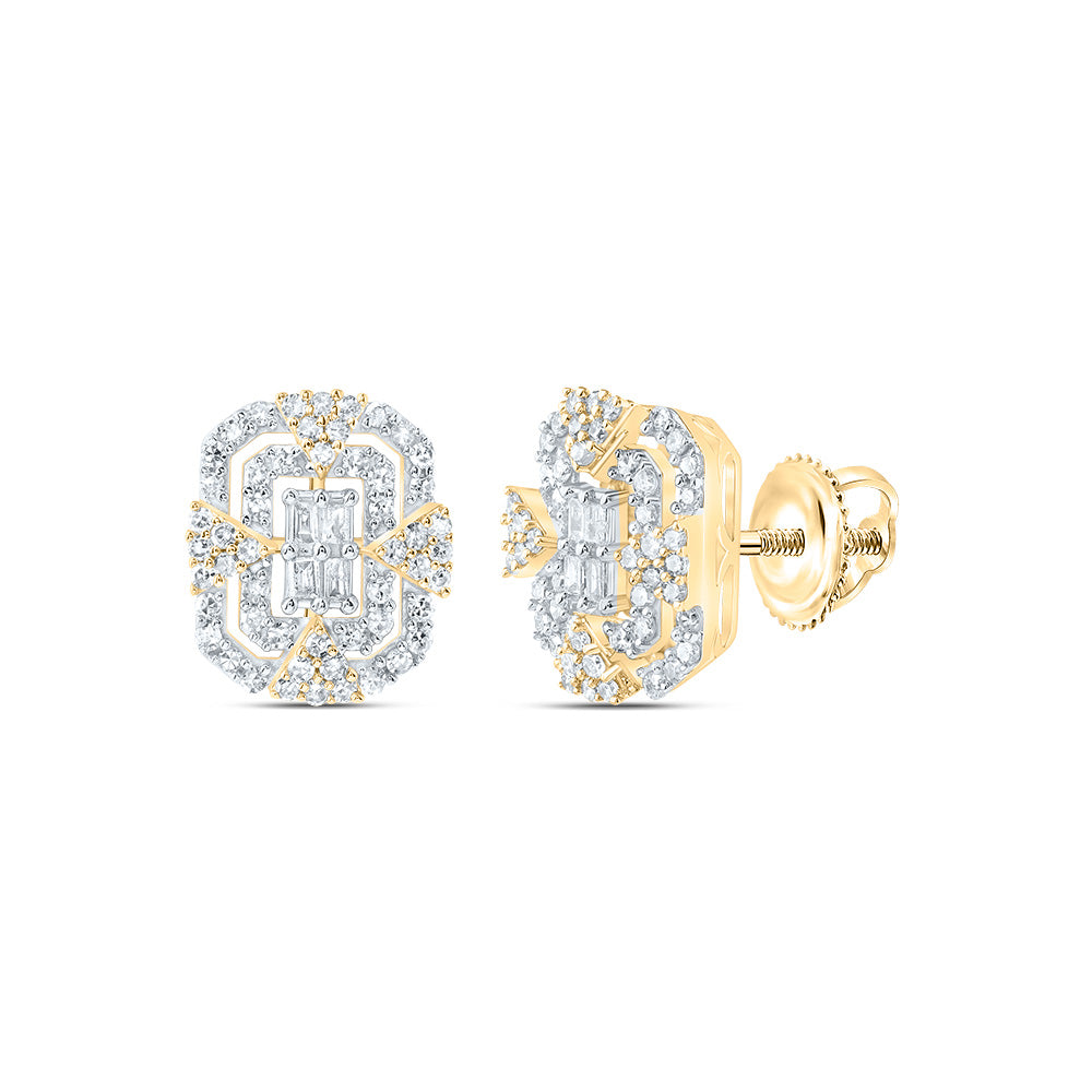 1/2CTW-DIA NK FASHION EMERALD STUD EARRING