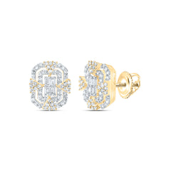 1/2CTW-DIA NK FASHION EMERALD STUD EARRING