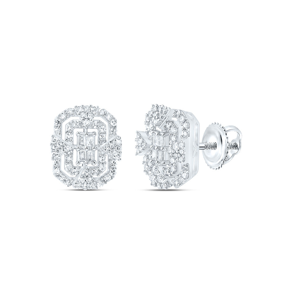 1/2CTW-DIA NK FASHION EMERALD STUD EARRING