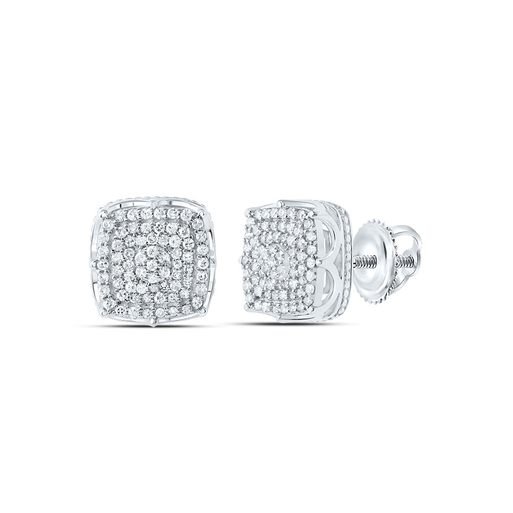 1/2CTW-DIA NK FASHION CUSHION STUD EARRING