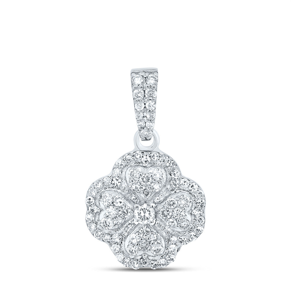 3/8CTW-DIA NK FASHION CLOVER PENDANT