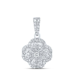 3/8CTW-DIA NK FASHION CLOVER PENDANT