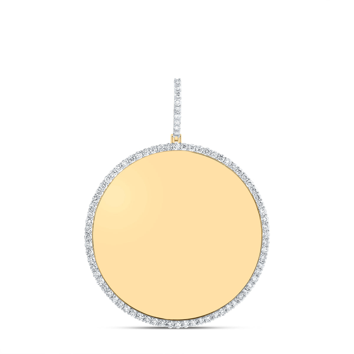 10K Yellow Gold 2 1/2 CTW-Natural Diamond Memory Round Mens Charm 12.35 Gram