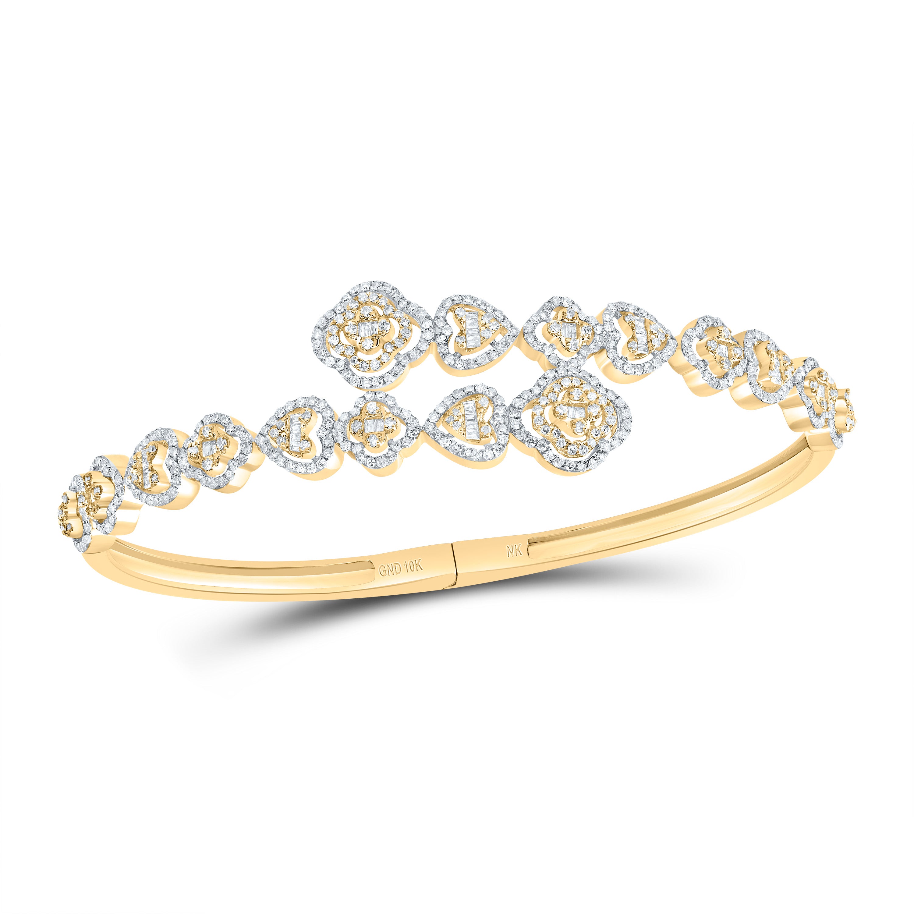 1 5/8CTW-DIA NK FASHION CLOVER-HEART BANGLE (55X65MM)