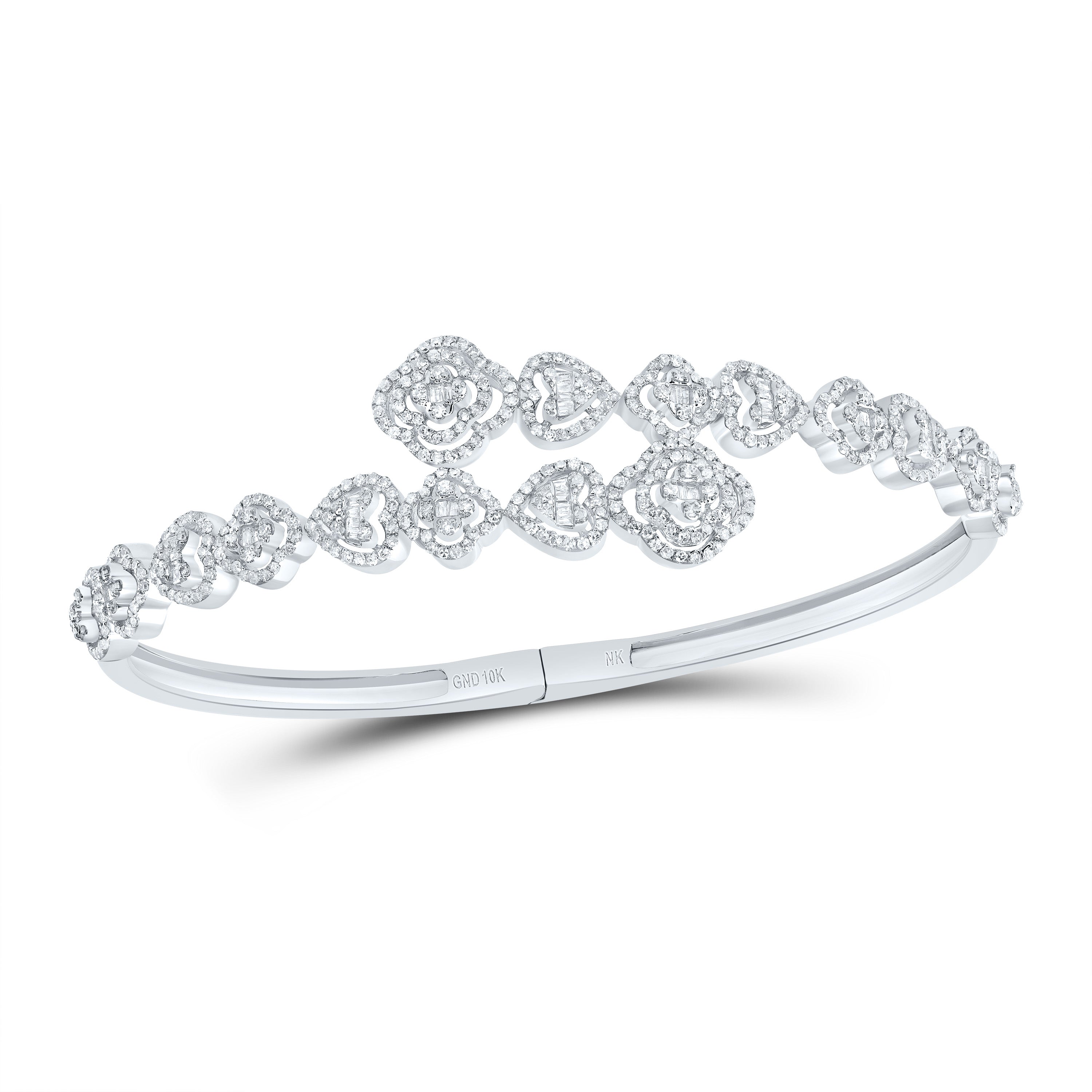 1 5/8CTW-DIA NK FASHION CLOVER-HEART BANGLE (55X65MM)