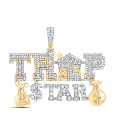1 5/8CTW-DIA NK TRAP-STAR-MONEY BAG MEN'S CHARM