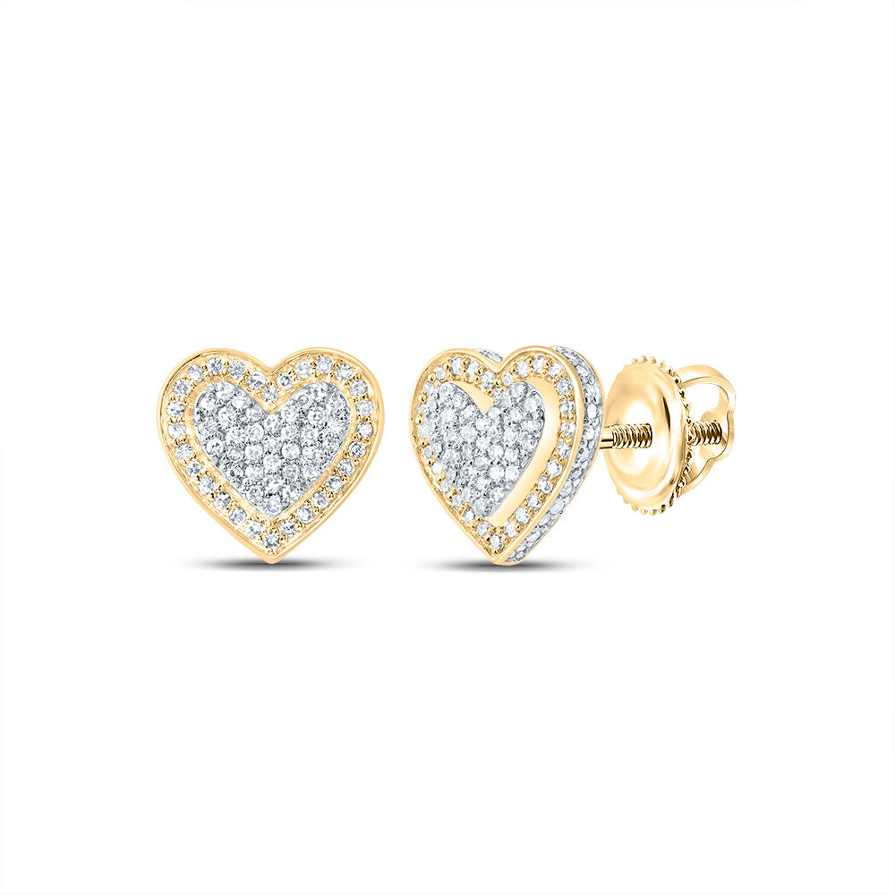 1/2CTW-DIA NK FASHION HEART STUD EARRING