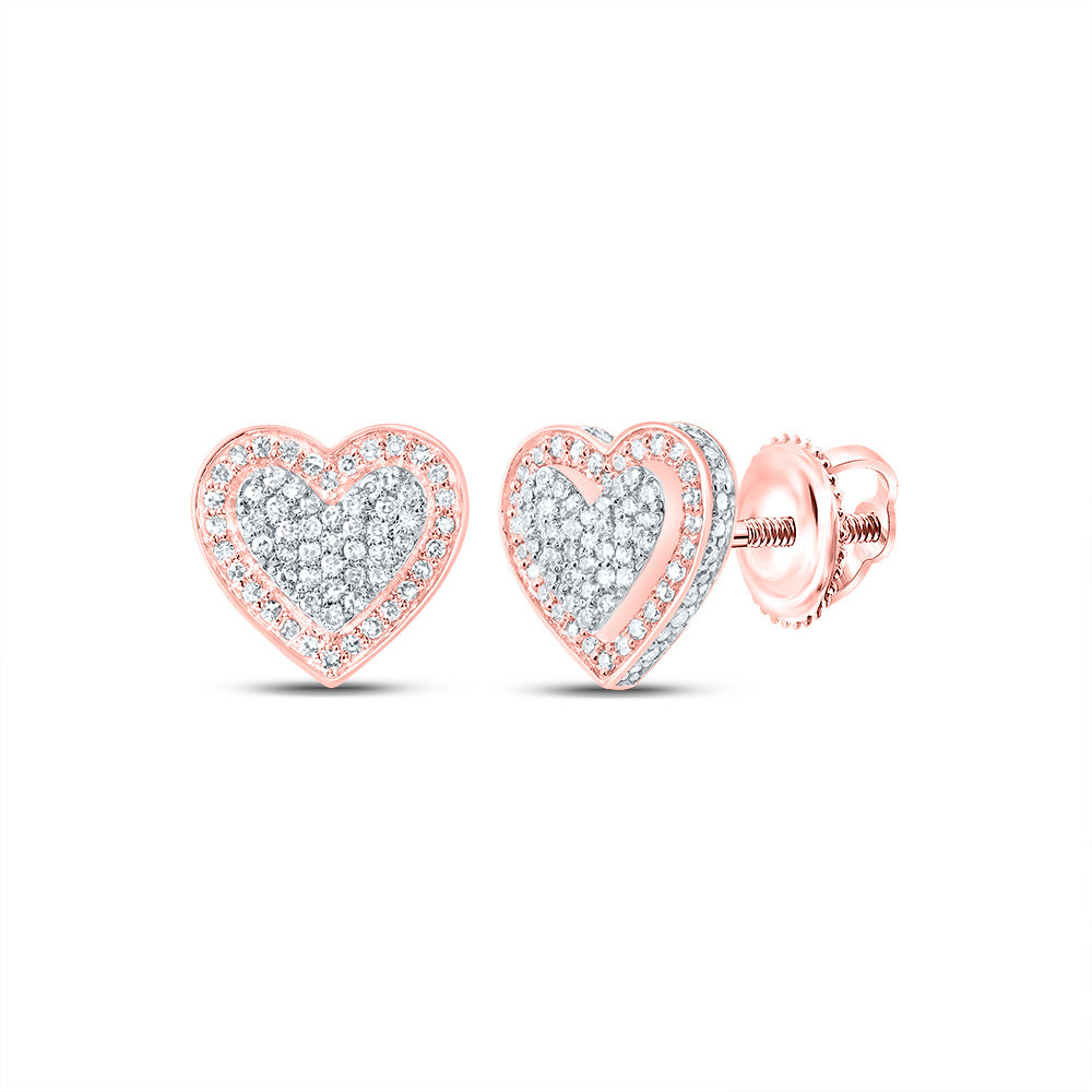 1/2CTW-DIA NK FASHION HEART STUD EARRING