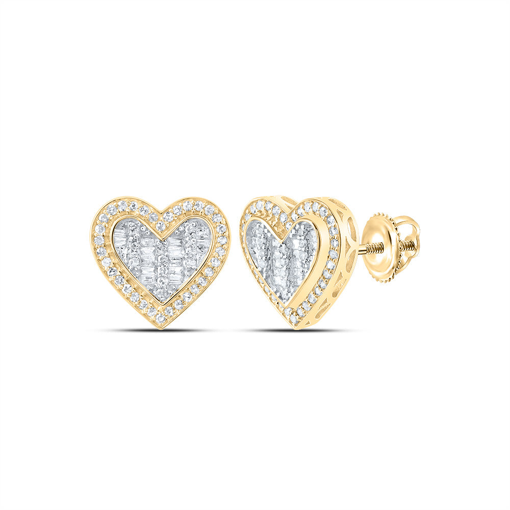 1/2CTW-DIA NK FASHION HEART STUD EARRING