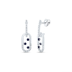 1/6CTW-DIA CN 1/12CTW RD-BS NAT GEM PAPER CLIP DANGLING EARRING