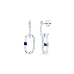 1/6CTW-DIA CN 1.5MM PR-BS NAT GEM PAPER CLIP DANGLING EARRING