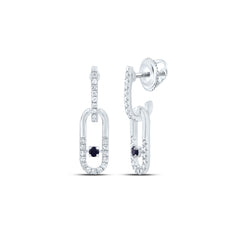 1/6CTW-DIA CN 1.8MM RD-BS NAT GEM PAPER CLIP DANGLING EARRING