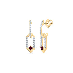 1/6CTW-DIA CN 1.7MM PR-RU NAT GEM PAPER CLIP DANGLING EARRING