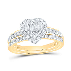 5/8CT-DIA ANA M  DIANA HEART BRIDAL SET
